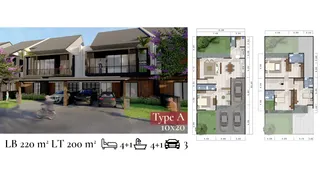 Denah tipe unit 10x20 Raffles Residence Cluster Ruby