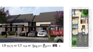 Tampak tipe unit 8x18 Raffles Residence Cluster Ruby