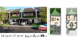 Tampak tipe unit 8x20 Raffles Residence Cluster Ruby