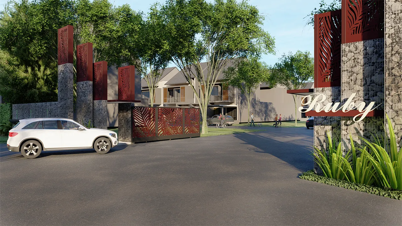 Gerbang masuk Cluster Ruby Raffles Residence di Baturraden, Purwokerto