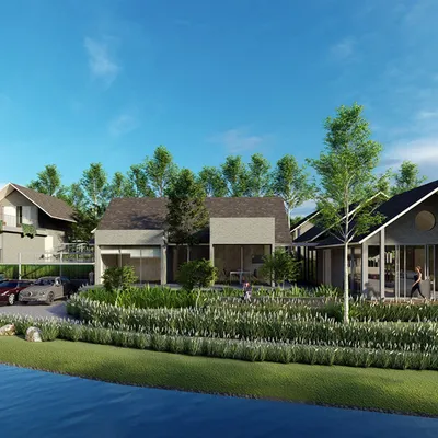 Desain minimalis eksklusif rumah Cluster Ruby Raffles Residence
